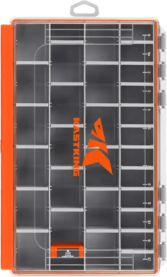 KastKing HyperSeal Waterproof Tackle Box, Waterproof 3600 and 3700 Tackle Trays, Fishing Tackle Box Organizer with Removable Dividers, Lure Box and Terminal Tackle Storage