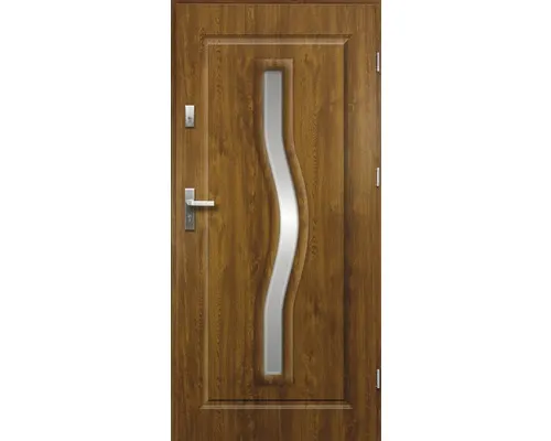 Vchodové dveře ocelové Ceres P55 90 L zlatý dub otevírání dovnitř