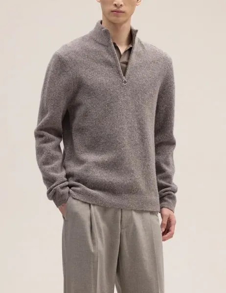 John Half Zip Sweater Mable Husk
