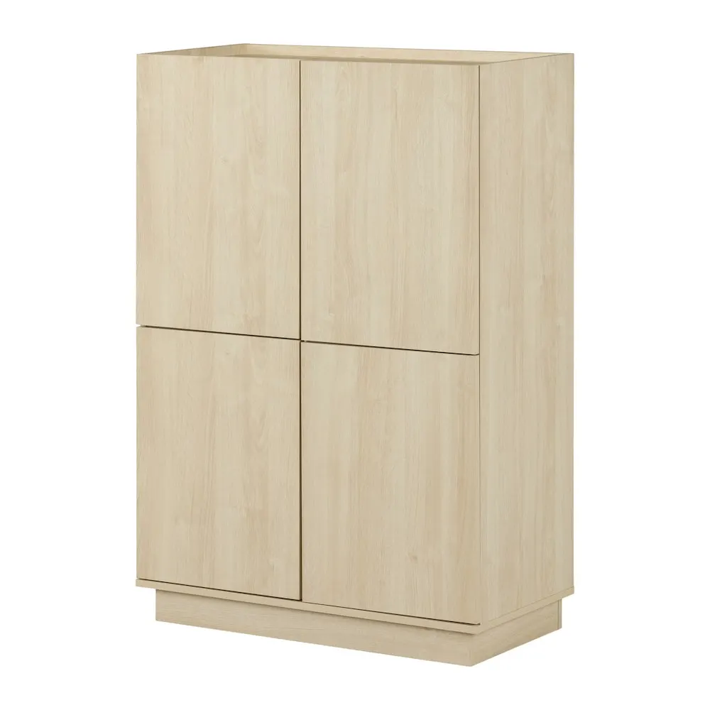 South Shore Arum High-Buffet Cabinet in Bleached Oak, 35.25 in. x 16.25 in. x 51 in.
