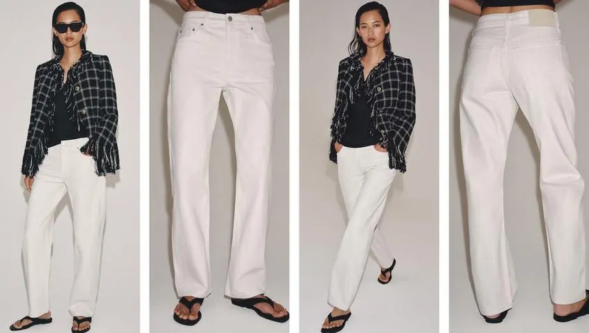 ZW COLLECTION MID-WAIST STRAIGHT LEG JEANS