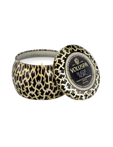 Maison Mini Tin Scented Candle Suede Noir