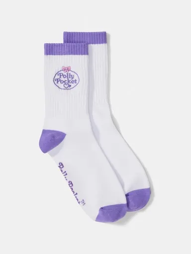 Polly Pocket Embroidered Rib Crew Sock