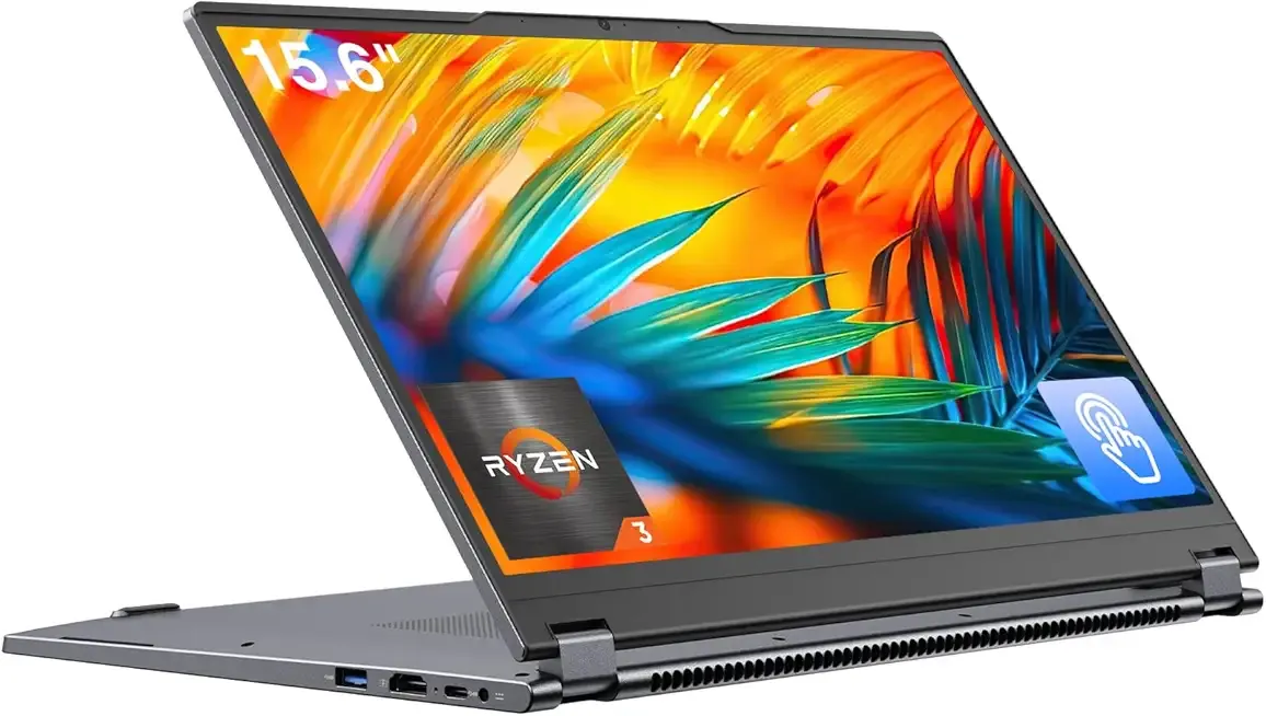 EYY 2 in 1 Laptop Computer, 15.6" 16GB DDR4 512GB SSD Touchscreen Notebook, AMD Ryzen R3 3200U(Up to 3.5 GHz), Radeon Vega 3, 1920x1080 FHD Display, Win 11 Pro, WiFi, BT5.1 RJ45, Blacklit Keyboard