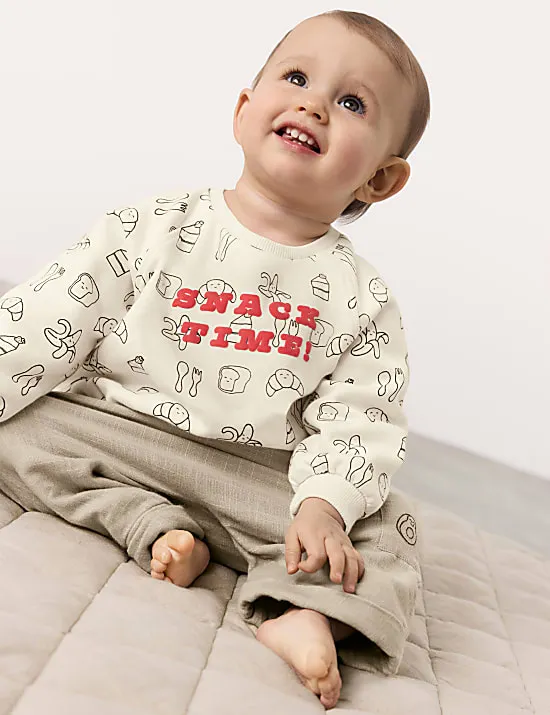 2-teiliges Snack Time-Outfit aus reiner Baumwolle (0–3 Jahre)