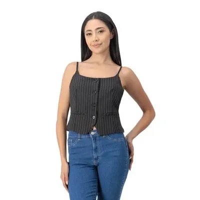 Blusa Mxstaza Mujer Diseño De Rayas Verticales