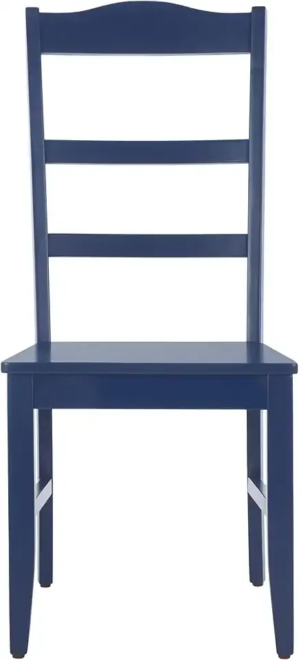 SAFAVIEH Home Collection - Svetlana Solid Wood Ladder Back Dining Side Chair, Classic Farmhouse Kitchen Seating, Dark Blue (DCH6904D)