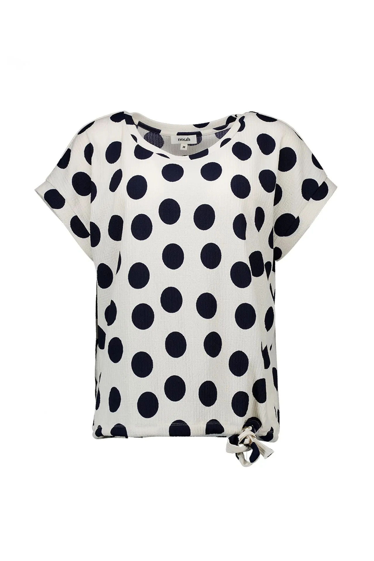 Ecru/blauw polkadot shirt