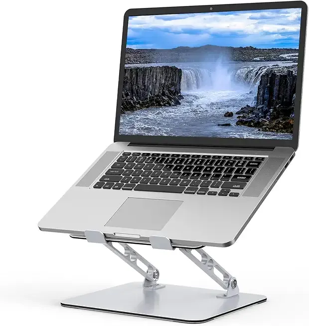Laptop Stand for Desk, Adjustable Laptop Riser, Metal Foldable Computer Stand Holder Portable Notebook Mount, Ventilated Cooling Printer Stand Compatible with 10-15.6” Laptops