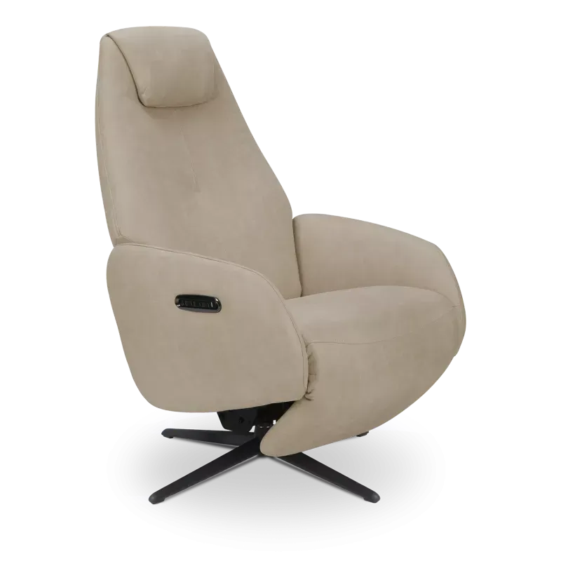 Relaxfauteuil (elektrisch/zwart) Davoli - Microleder Oxx Shell