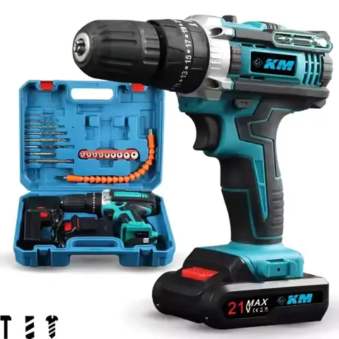 JH Li-ion Battery Power Tools Mini Hand Drill 21V Electric Tool Set Cordless Drill With Impact