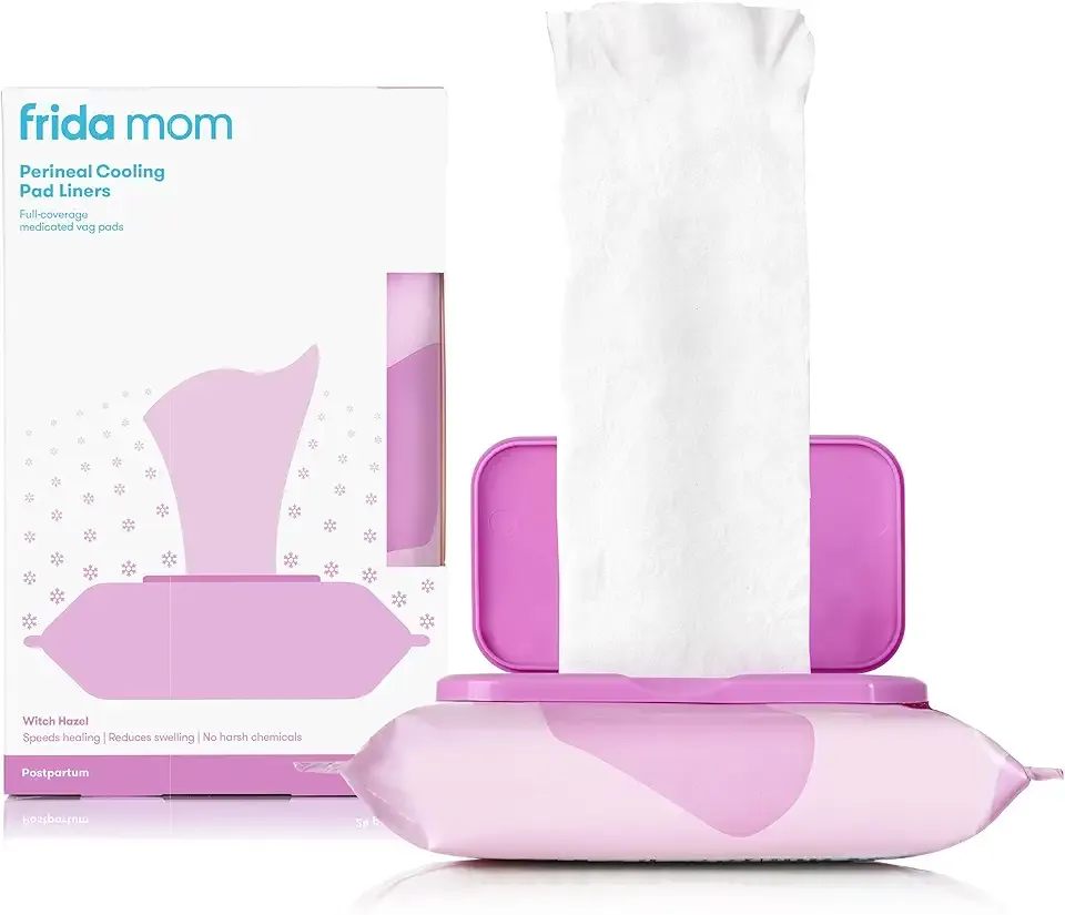 Perineal Medicated Witch Hazel Full-Length Cooling Pad Liners for Postpartum Care by Frida Mom | Speeds Healing and Reduces Swelling for Perineal Area | 24-Count