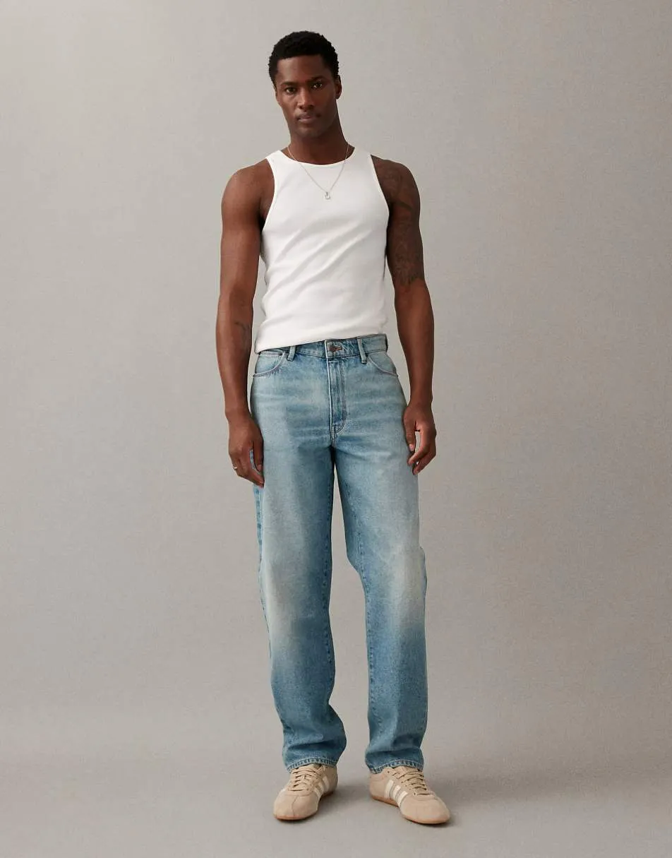 ASOS DESIGN straight jeans in mid wash blue