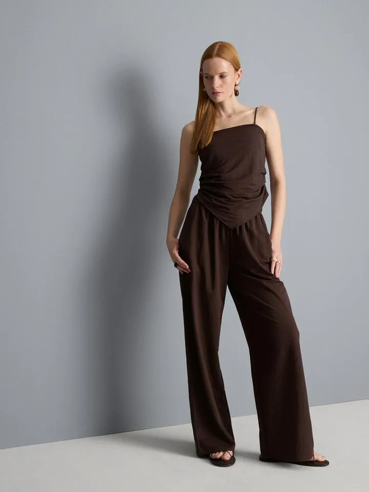 Pantaloni larghi in jersey