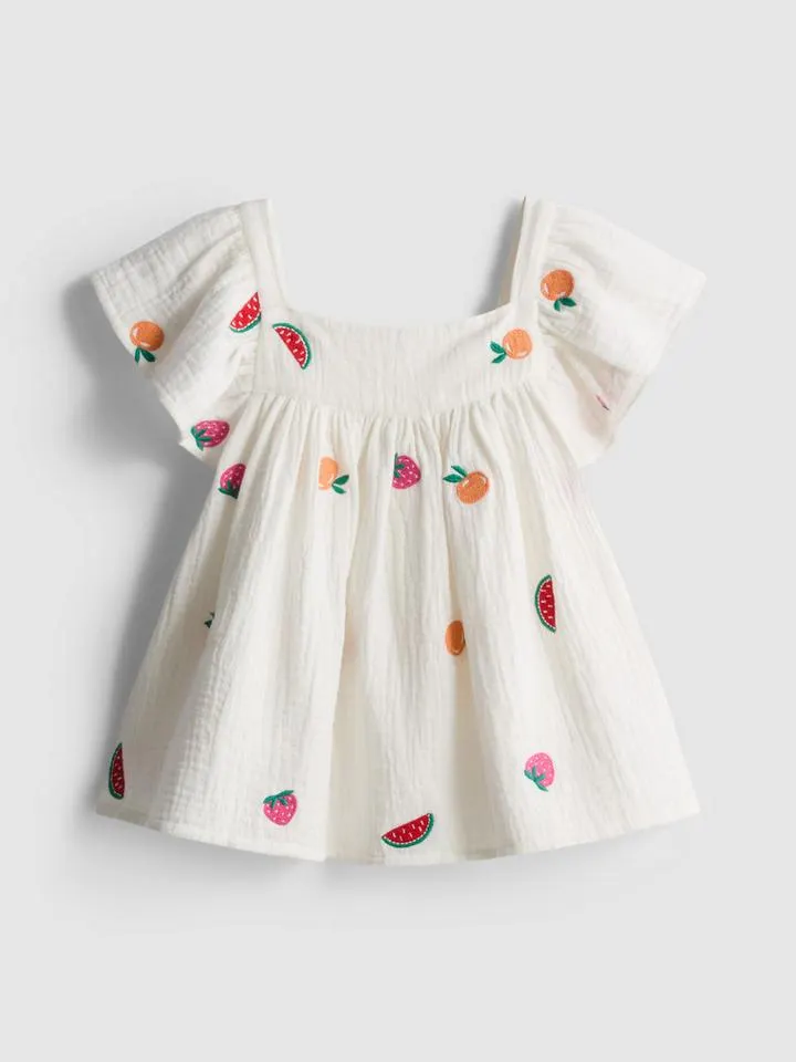 18 mois–8 ans | Robe à fruits brodés