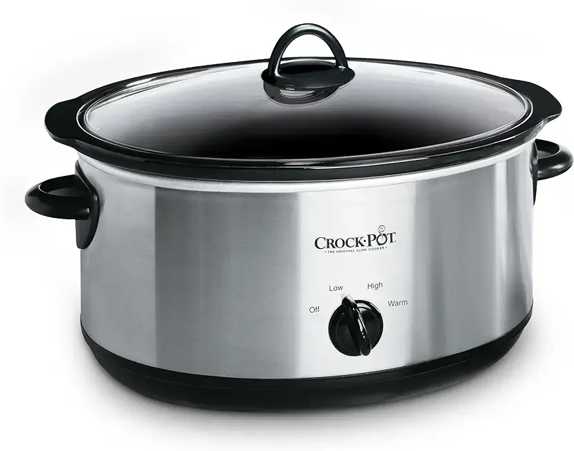 Crock-Pot 7 Quart Oval Manual Slow Cooker, Stainless Steel (SCV700-S-BR), Versatile Cookware for Large Families or Entertaining