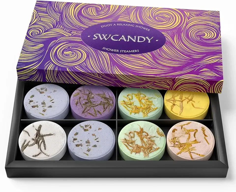 Shower Steamers Aromatherapy Birthday Gifts for Women - SWCANDY 8 Pcs Easter Basket Stuffers, Her Mom Adults Men Him Teen Self Care with Natural Essential Oils Relaxation Home SPA Travel Holidays