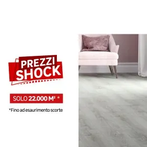 Pavimento SPC effetto legno rovere tortora Sp 4.5 mm passaggio moderato con sottopavimento integrato serie Light 2.208 m²