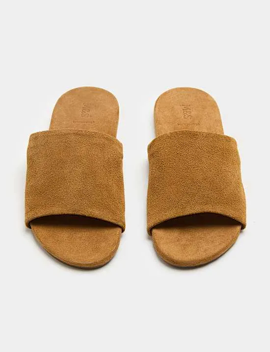 Suede Flat Mules