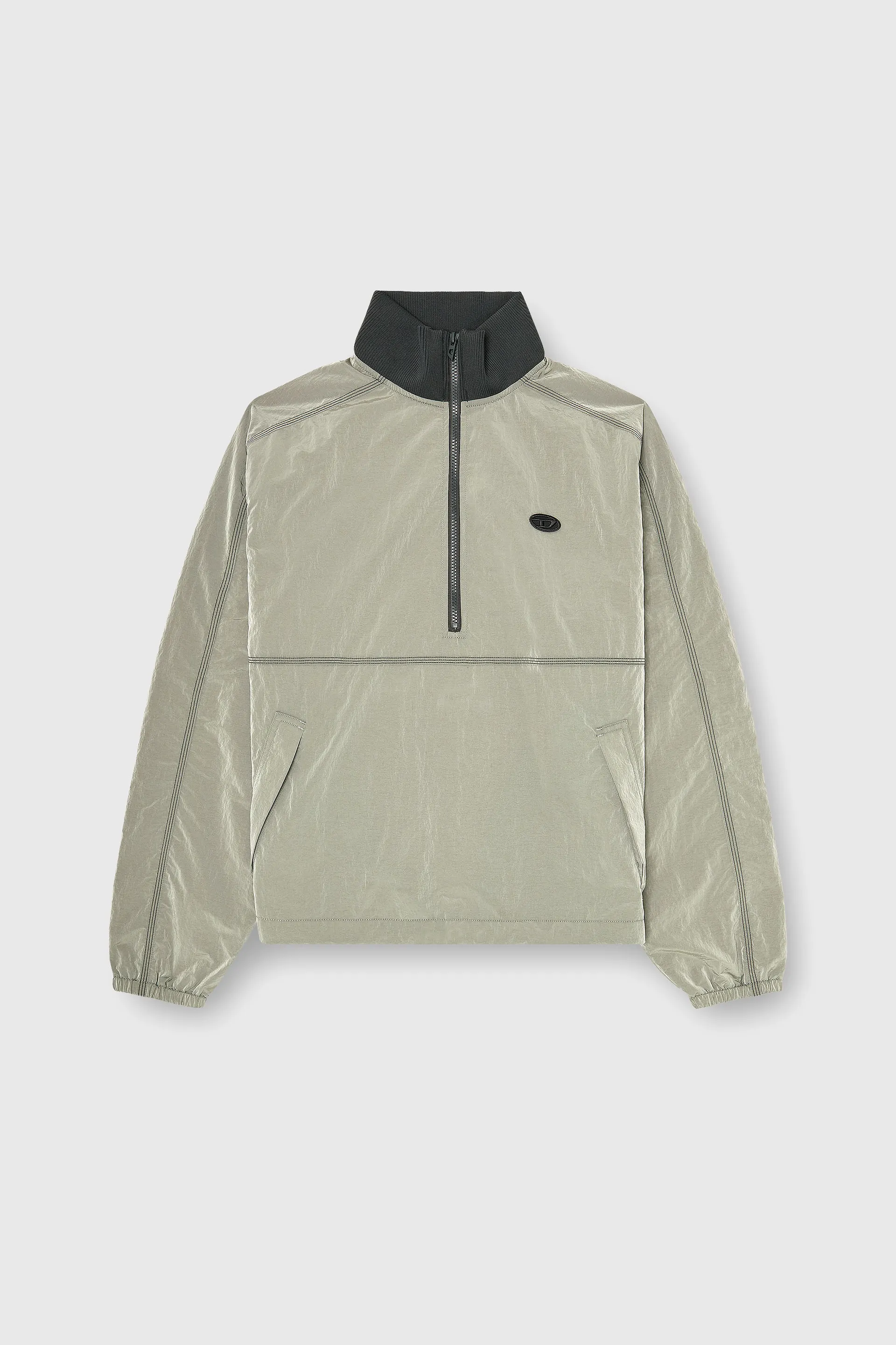 Nylon jacket with crinkle effect