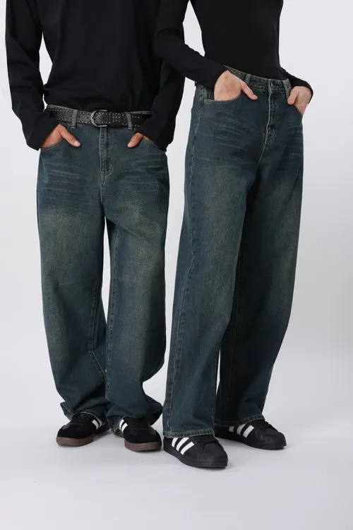 UNISEX - Baggy jeans - dark blue denim
