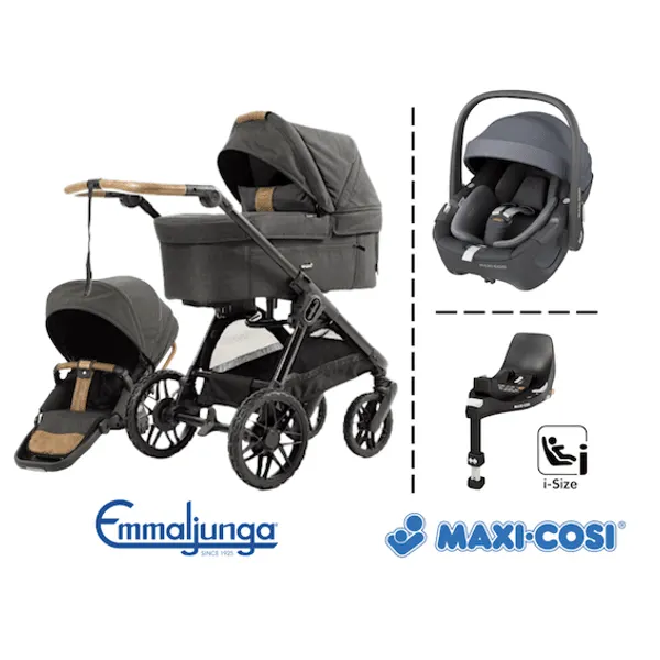 Emmaljunga 2026 | Sento Pro Flat + Maxi-Cosi 360 Pebble + Base| Outdoor Trek