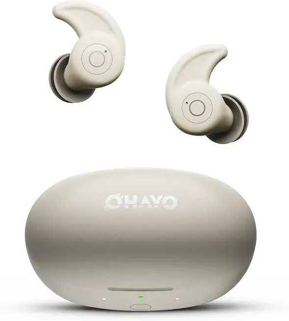 OHAYO A10 Sleep Earbuds Bluetooth 6.0 Noise Isolation Headphones for Side Sleepers No Touch Control Tiny Sleeping Ear Buds, White Noise APP