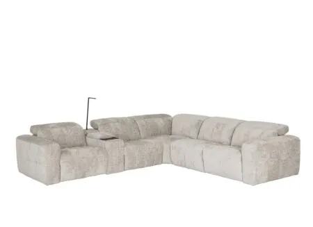 Hoeksalon Crow 334x301cm - stof - turtledove met 3 relaxen