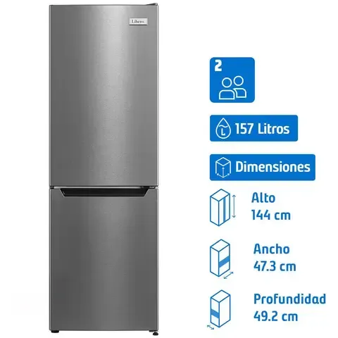 Refrigerador Bottom Freezer Frío Directo 157 Litros Gris LRB-180DFI