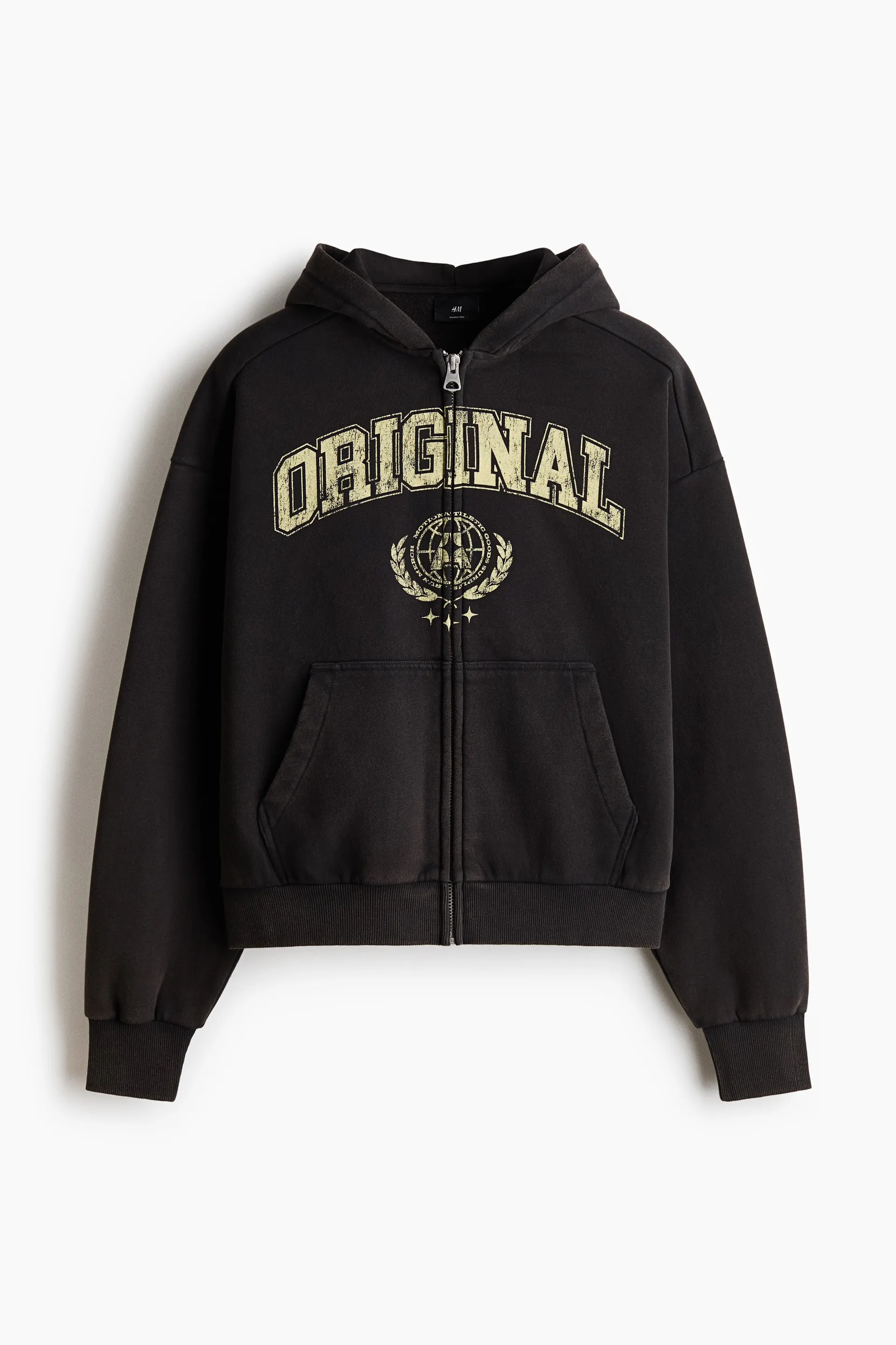 Sudadera Oversized Fit con diseño y zíper