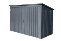 3er Mülltonnenbox mit aufklappbaren Dach mit Schloss, ca. 212 x 101 x 134 cm - Anthrazit