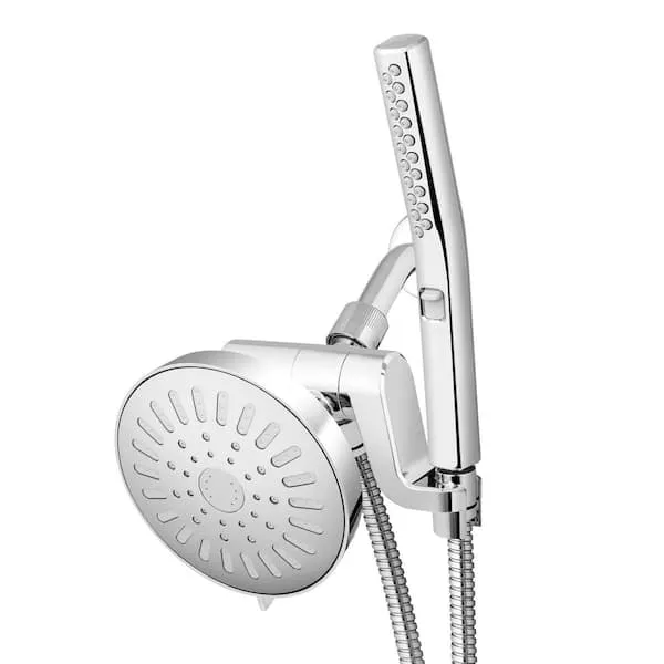 BodyWand 7-​Spray Wall Mount Dual Fixed and Handheld Shower Head 1.​8 GPM in Chrome