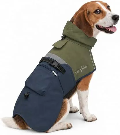 Luciphia Dog Raincoat, Adjustable Hooded Reflective…