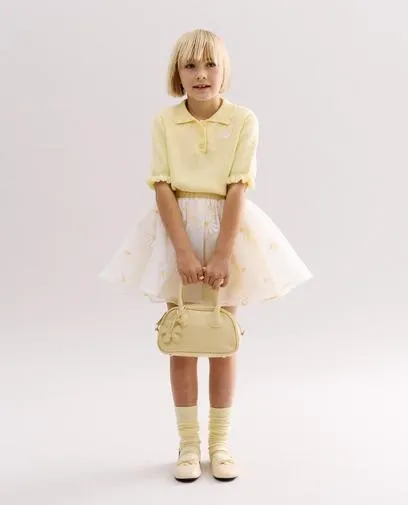 Mesh rok met geborduurde bloemen, Special occasions, 116-152