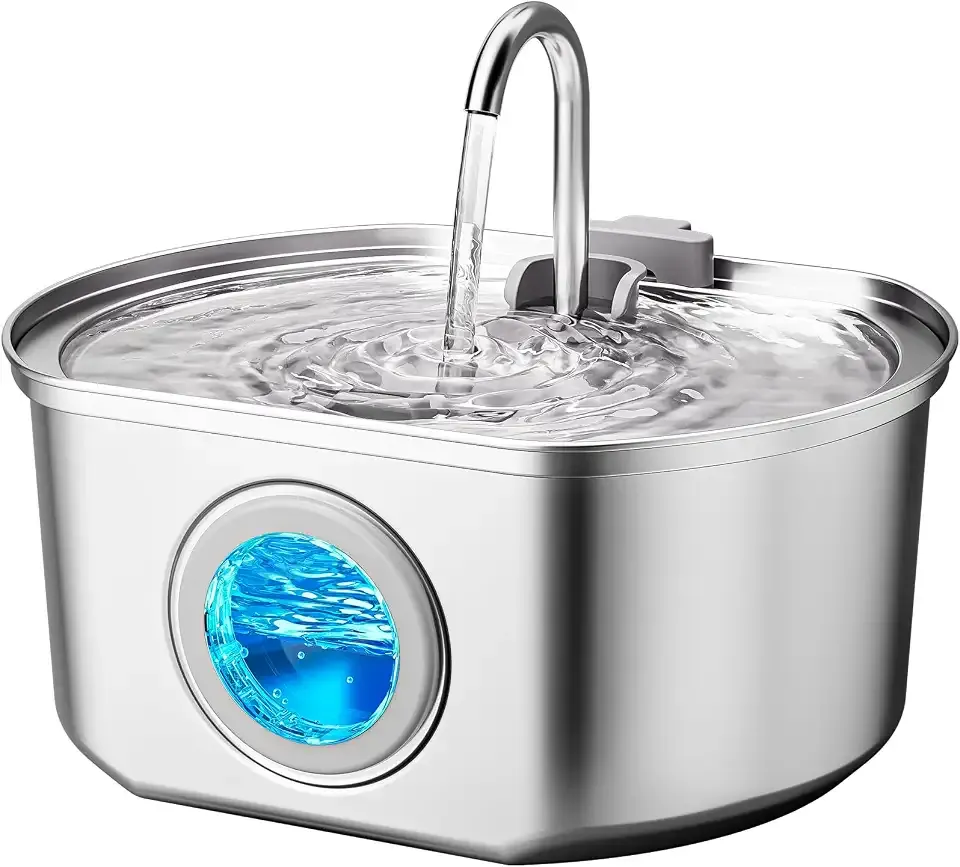 Cat Water Fountain Stainless Steel: 108oz/3.2L Cat Fountain for Drinking