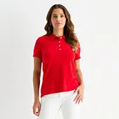 St. John's Bay Womens Short Sleeve Polo Shirt