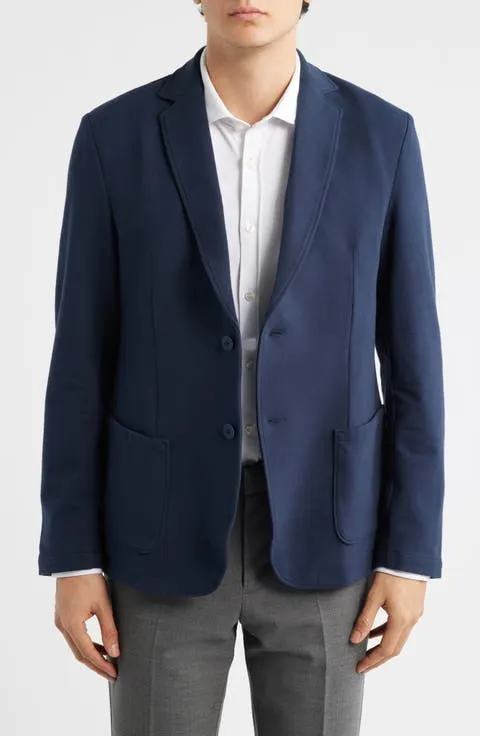 Ace Navy Cotton French Terry Blazer