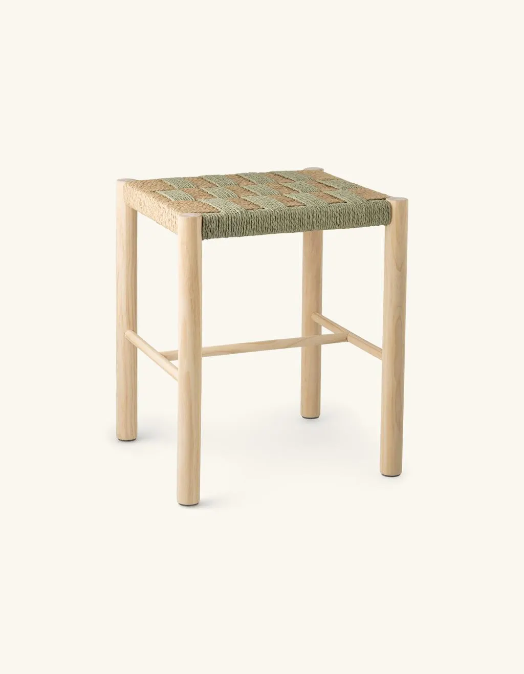 Skammel med flettet sæde