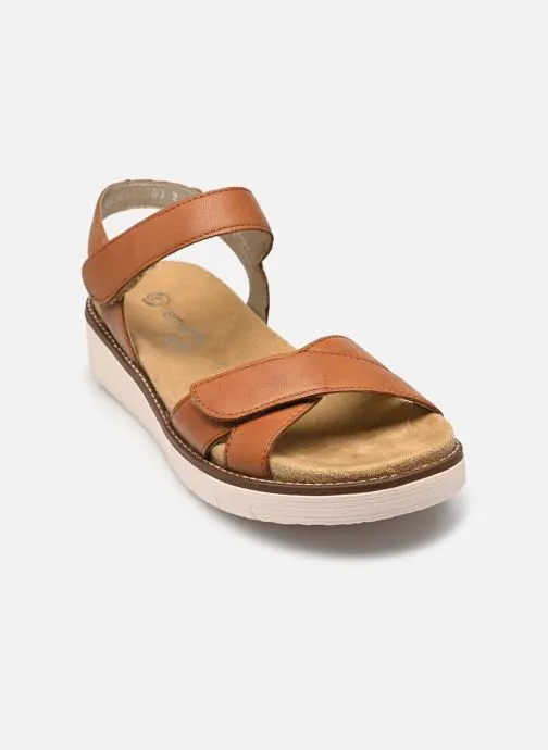 Platte sandalen D2049 dames bruin