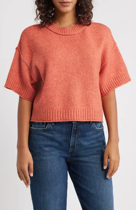 CITY BLUES Broome Crop Short Sleeve Sweater