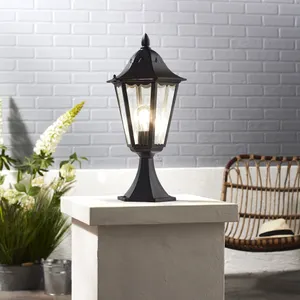 Baliza de jardín exterior E27 Monza Inspire 47 cm aluminio negro resistencia IP44