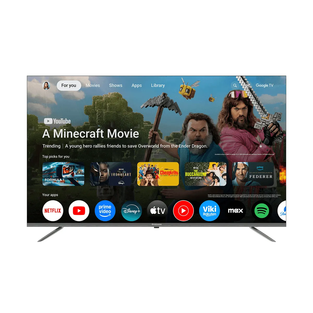 Indurama Televisor 58TIKGF5UHD 58” LED UHD 4K HDR10 Dolby Audio Google TV 5.0