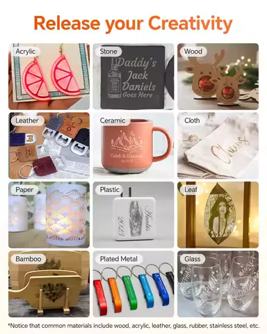 Laser Engraver Machine Desktop WiFi USB 3W/5W/10W Optional High Precision Laser Cutter Engraving Cutting for DIY Wood Leather