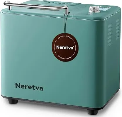 Neretva 20-in-1 2LB Bread Maker Metal Bread Machine with Dual Heater, Green | Automatic Bread Maker Machine with Nonstick Ceramic Pan, Low Noise, Stainless Steel Breadmaker, 15H Timer & 1H Keep Warm Set Neretva 20-in-1 2LB Bread Maker Metal Bread Machine…