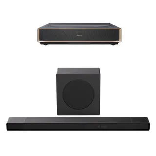 Hisense, 80"- 150" 4K UHD IMAX Enhanced Triple Laser Smart UST Projector PT1 Bundled with 3.1.2ch Dolby Atmos Soundbar