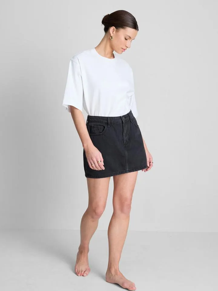 Mini-jupe en jean coton