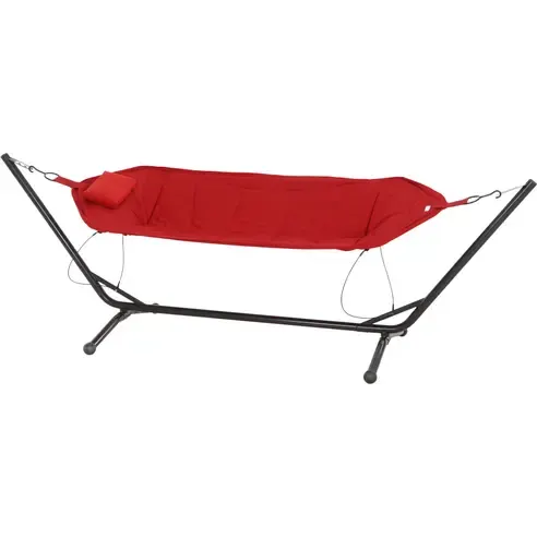 Hängematte PANAMA - rot-grau - Stahl