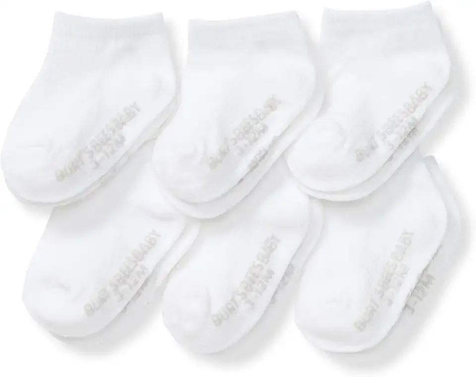 Baby Girls' Ankle Socks with Non-Slip Grips (6-Pack)