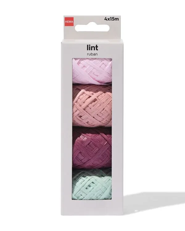 lint 15m raffia floraal - 4 stuks