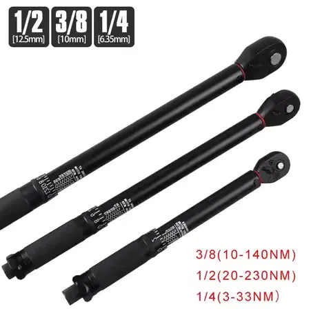 72T Torque Wrench 1/2'' 3/8'' 1/4'' Square Drive Preset Bicycle Torques Key Two-way Ratchet Car Bike Automotive Hand Tools